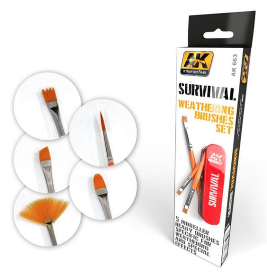 Survival Weathering Brush Set- AK-Interactive - AK-663