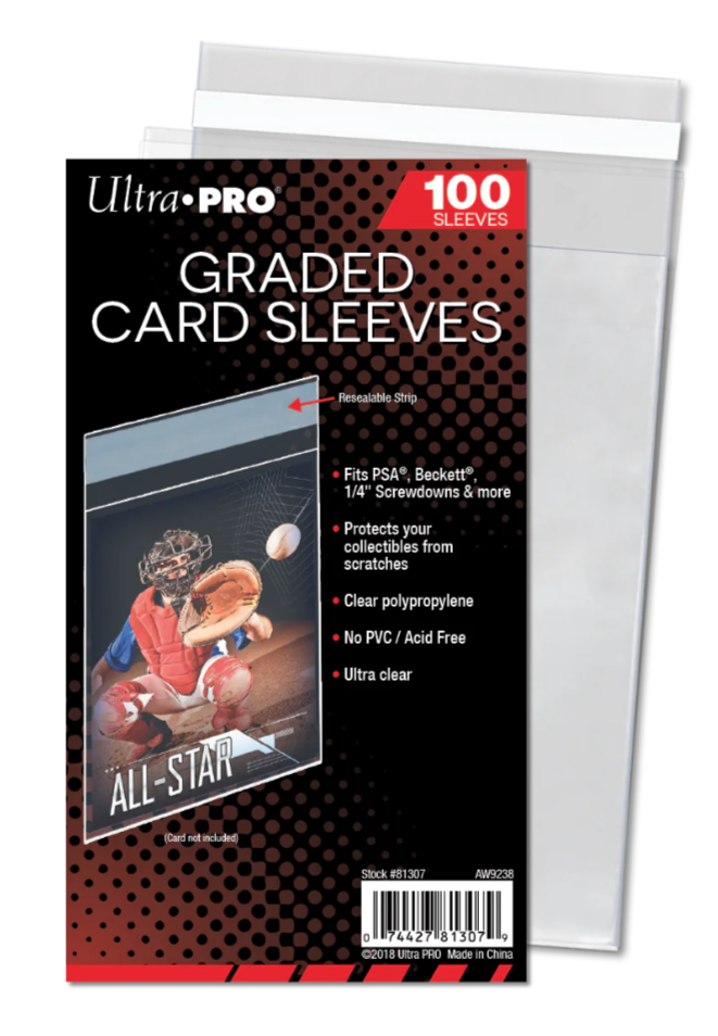 GRADED CARD RESEALABLE SLEEVES (100CT)