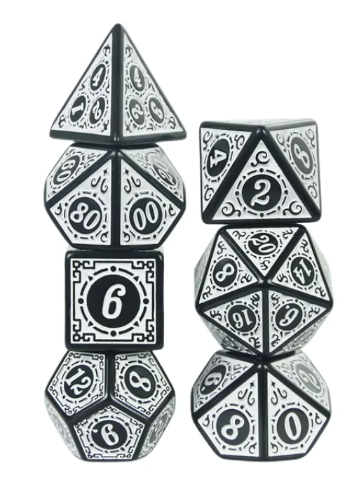 Polyhedral Dice Set 7pcs - WHITE