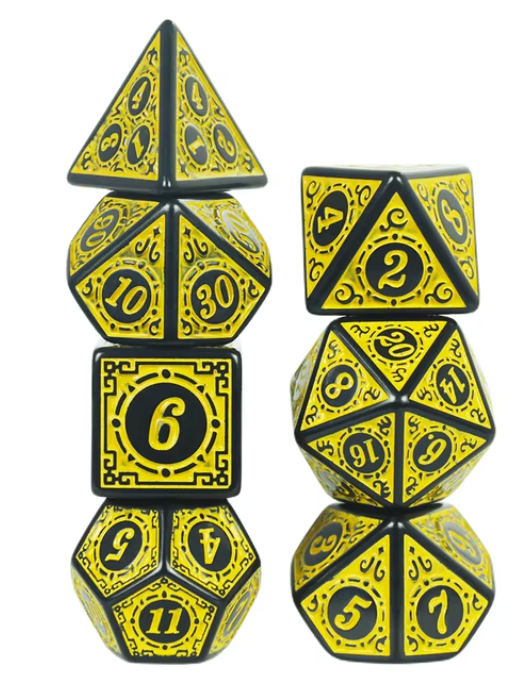 Polyhedral Dice Set 7pcs - YELLOW