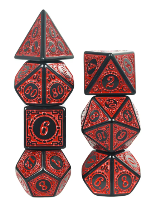 Polyhedral Dice Set 7pcs - RED