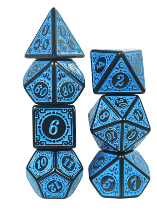 Polyhedral Dice Set 7pcs - BLUE